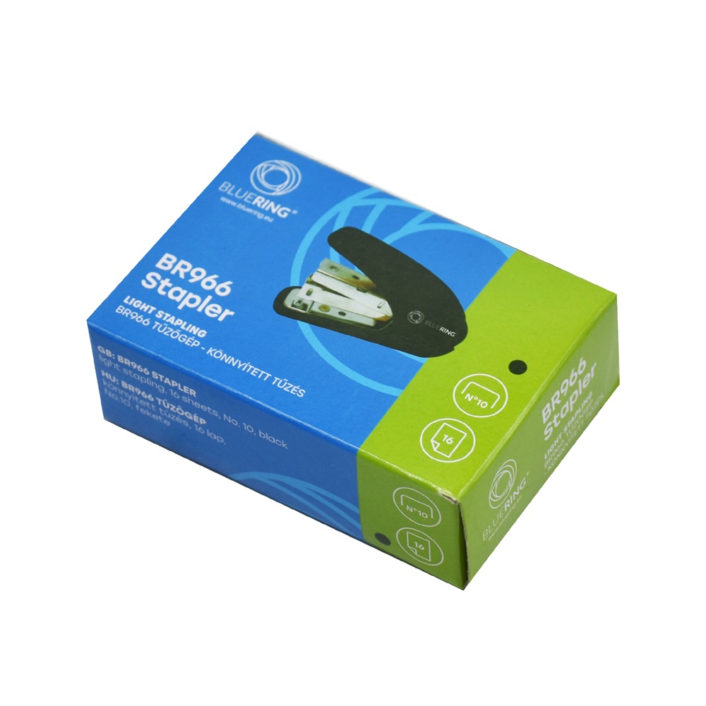 Tűzőgép, 16lap No.10 könnyített tűzés BR966 Bluering® fekete - Image 2