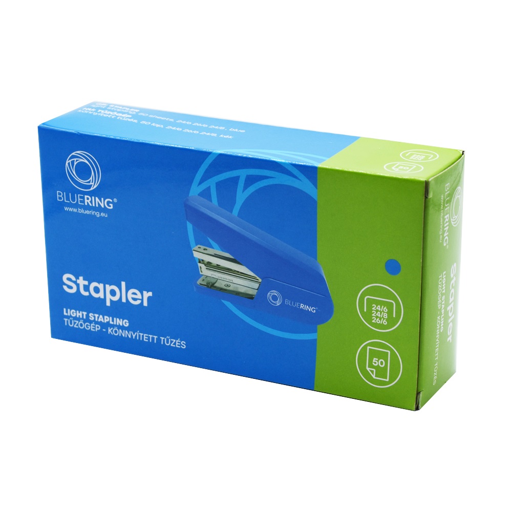 Tűzőgép 50lap 24/6 26/6 24/8, könnyített tűzés Bluering® kék - Image 2