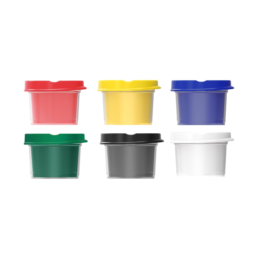 Ujjfesték készlet, 6 x 25 ml, Keyroad, vegyes színek - Image 2