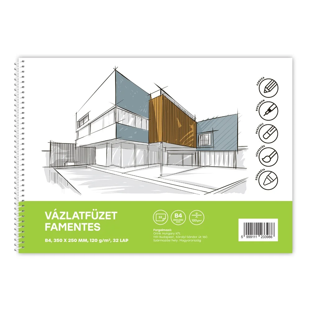 Vázlatfüzet FAMENTES B/4 32 lap 120gr. Bluering