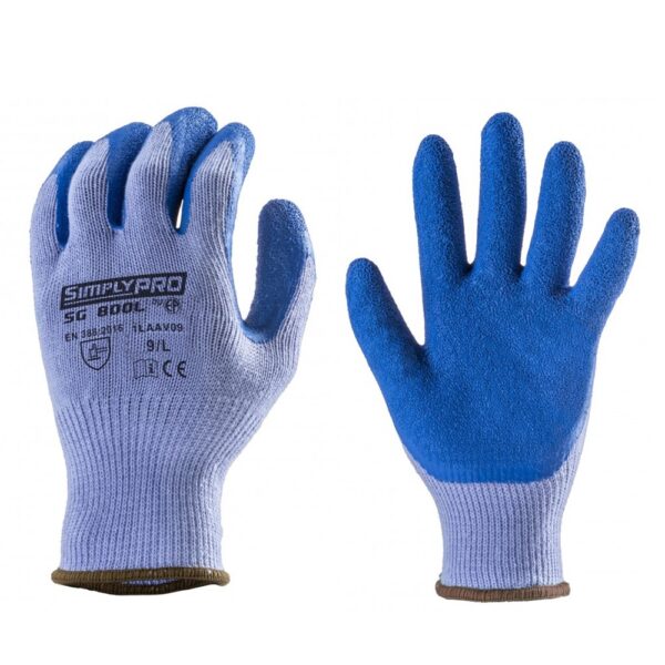 Védőkesztyű poliészter vastag 10-es kötésű L-es méret _1LAAV09 kék