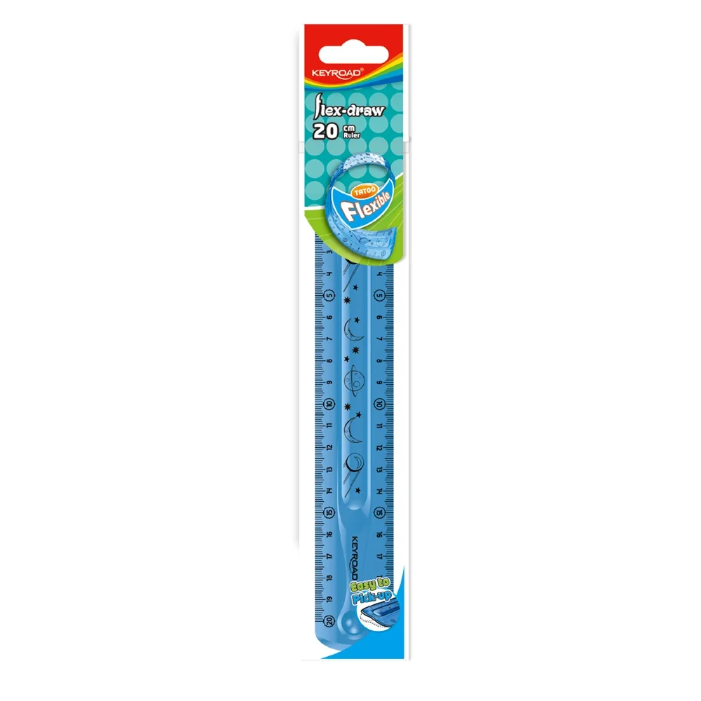 Vonalzó 20 cm, flexibilis Keyroad Flex Draw vegyes színek