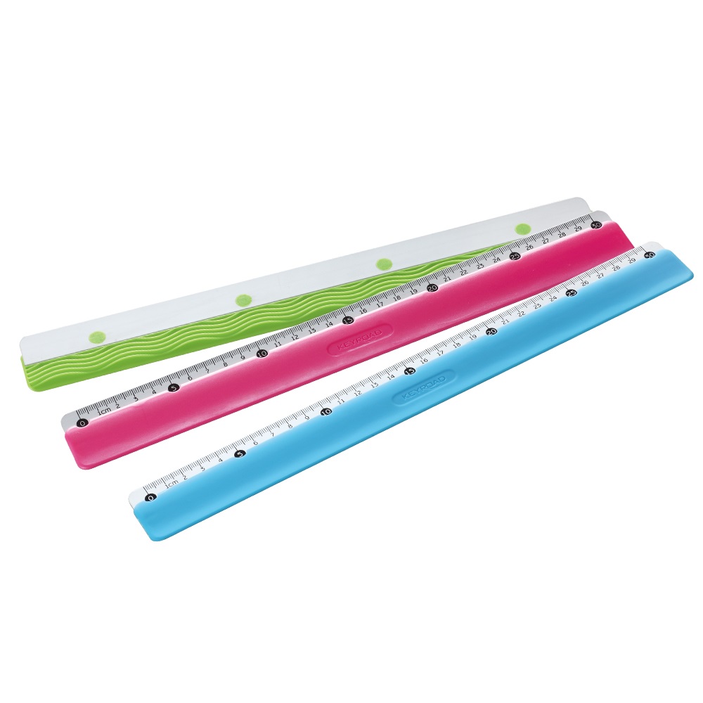 Vonalzó 30 cm, fém skálával Keyroad Colour Bar vegyes színek - Image 3