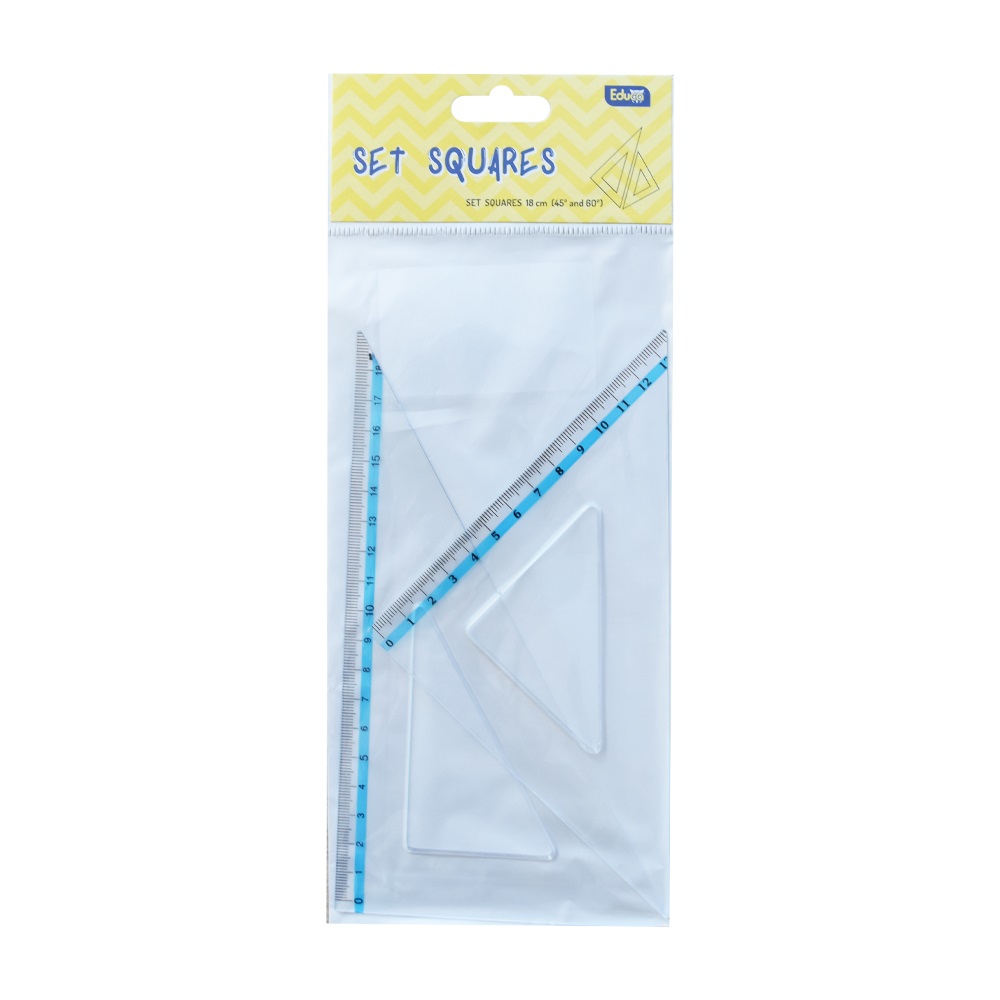 Vonalzókészlet, háromszög 13 cm és 18cm, ( 45°/60° ) 2 db/bliszter Educa
