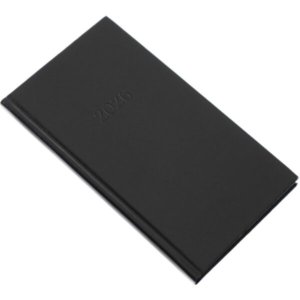 Zsebnaptár álló Standard, fehér lapokkal fekete Realsystem 2026.