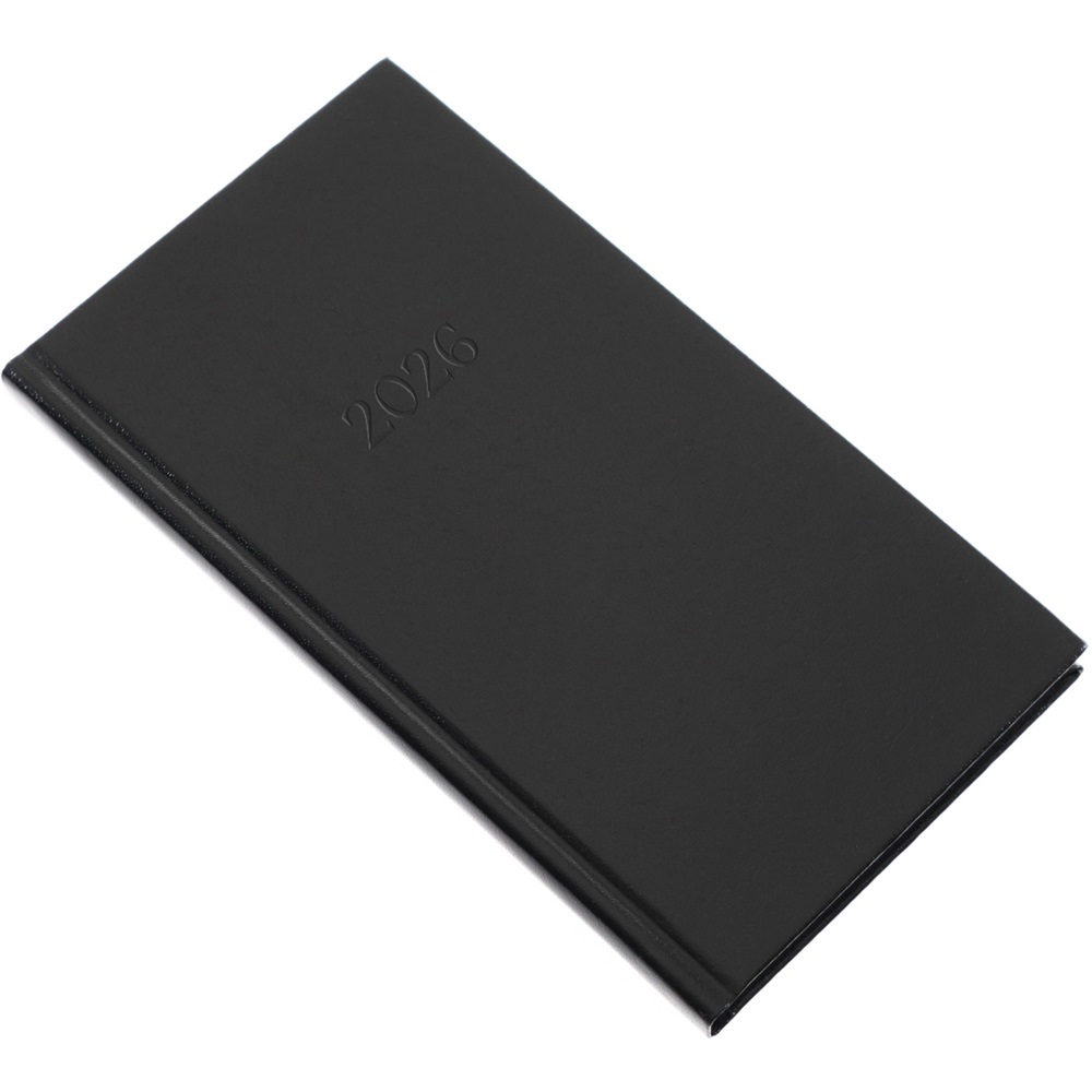 Zsebnaptár álló Standard, fehér lapokkal fekete Realsystem 2026.