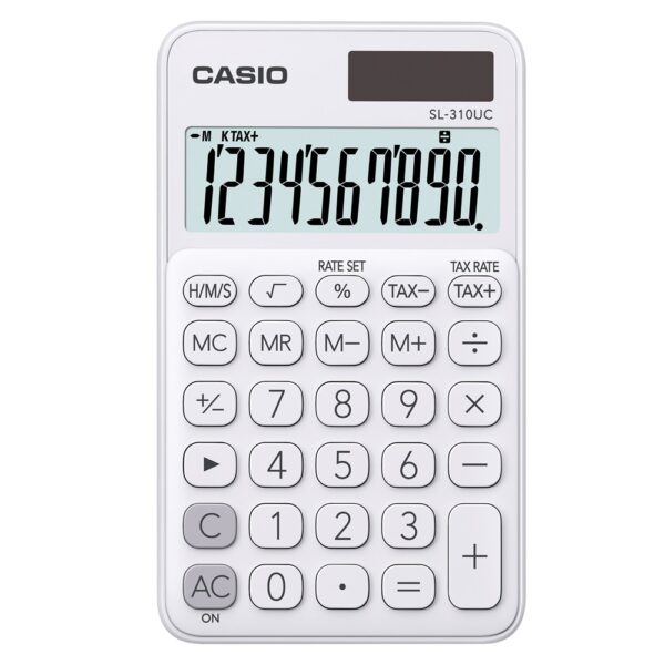 Zsebszámológép 10 digit Casio SL 310 fehér