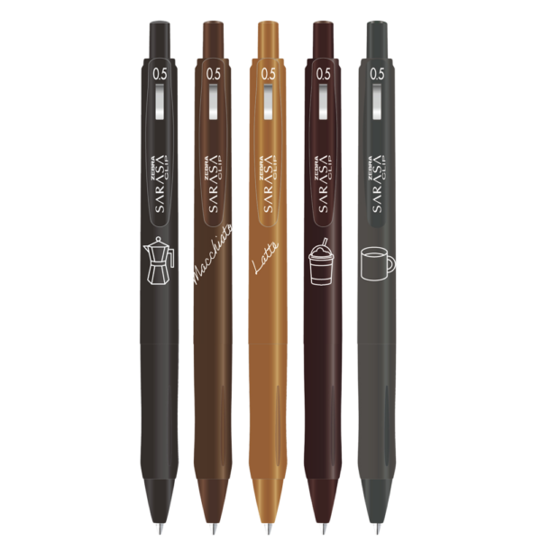 Zseléstoll készlet 0,5 mm Zebra Sarasa Study with Coffee, 5 különböző szín