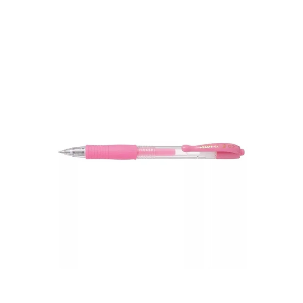 Zseléstoll 0,7mm, nyomógombos Pilot G-2, írásszín pasztell rózsaszín