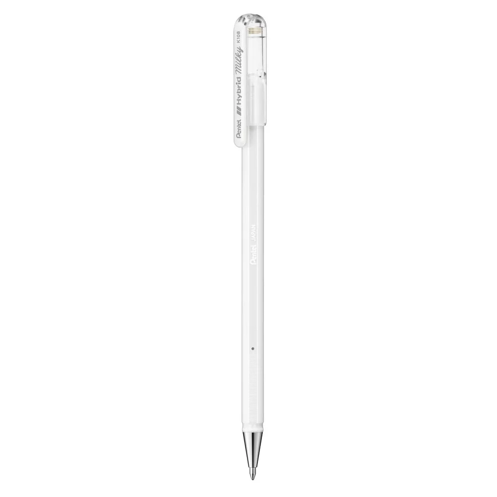 Zseléstoll 0,4mm, kupakos Pentel Hybrid K108-PW pastell fehér - Image 2