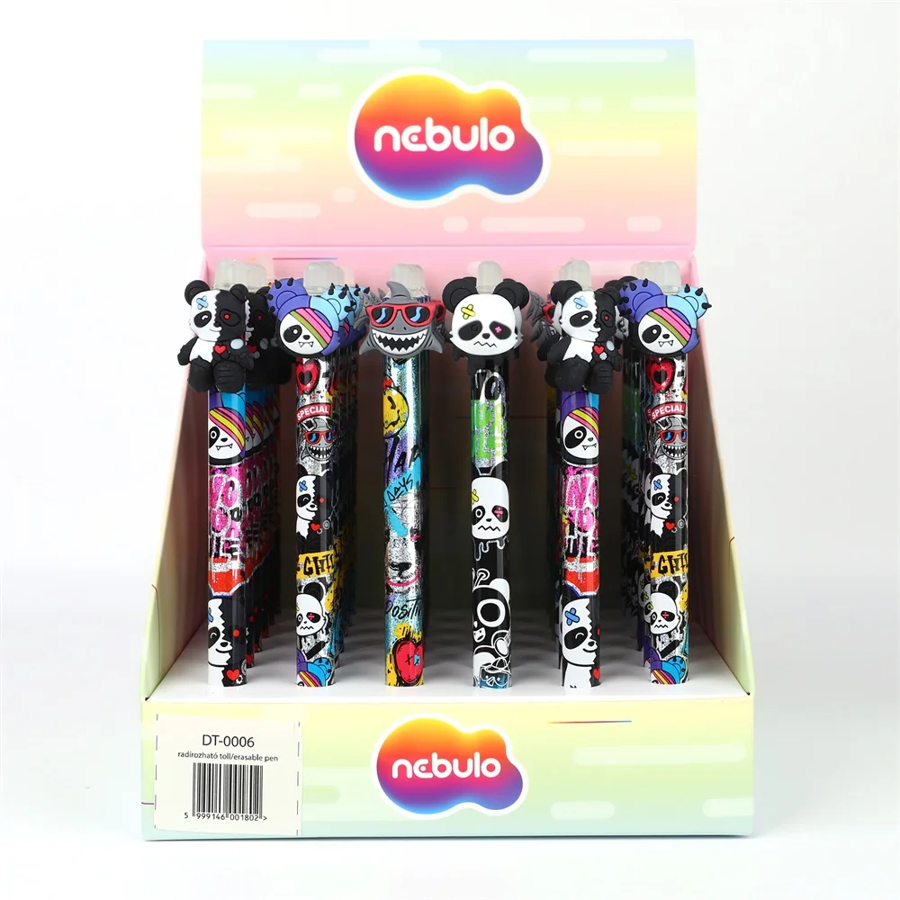 Zseléstoll radírozható, nyomógombos, panda, 36 db/display Nebulo
