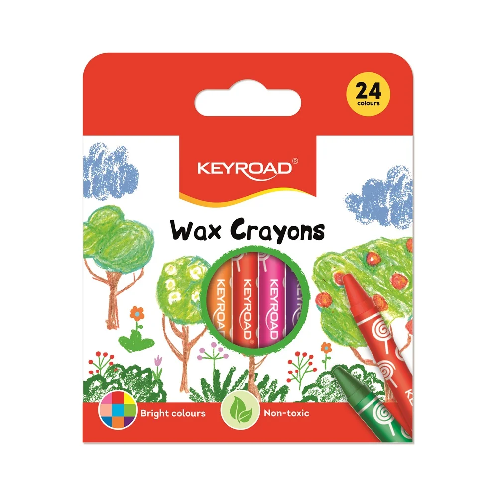 Zsírkréta készlet 8x90 mm 24 db/bliszter Keyroad Wax Crayon vegyes színek - Image 2