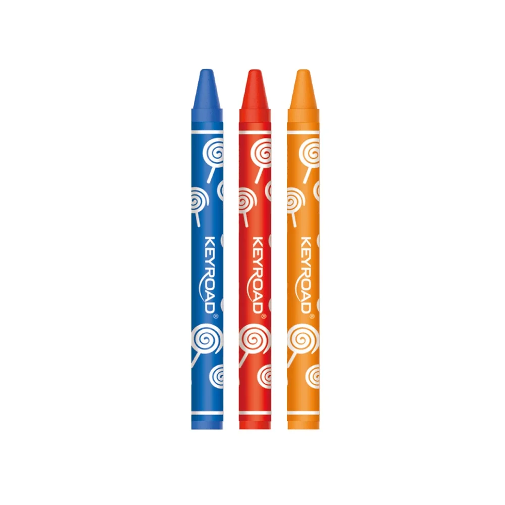 Zsírkréta készlet 8x90mm 12 db/bliszter Keyroad Wax Crayon vegyes színek - Image 3